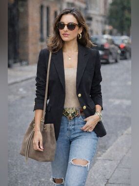 J. Crew Black Petite original schoolboy blazer